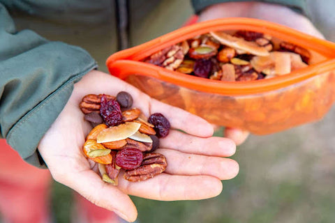 healthy snacks on hand nuts dried fruit raisins