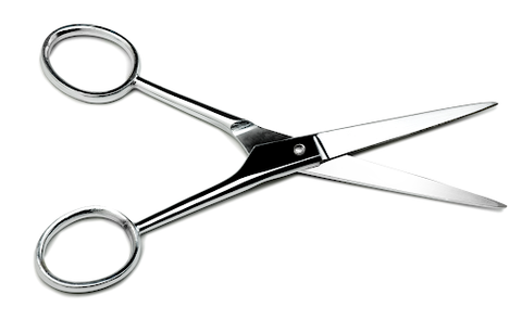 A pair of silver trauma scissors