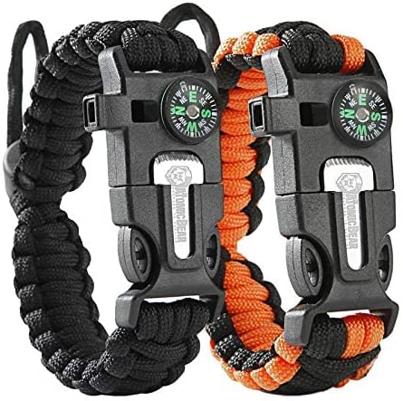 A black and orange and black Atomic Bear Paracord Bracelet