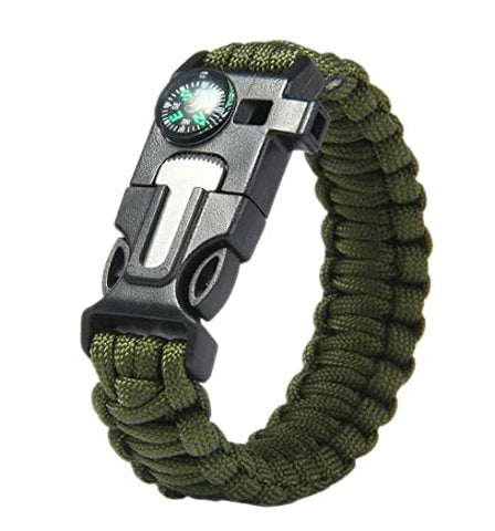 A kaki Survival Wraps bracelet 