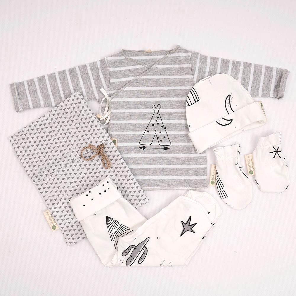 Set Mi Primera Ropita Personalizada Estrellitas Gris Recién Nacido -  Lullaby Bebe