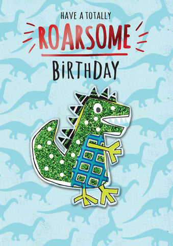 Cute Dinosaur Roarsome 7th Birthday Card