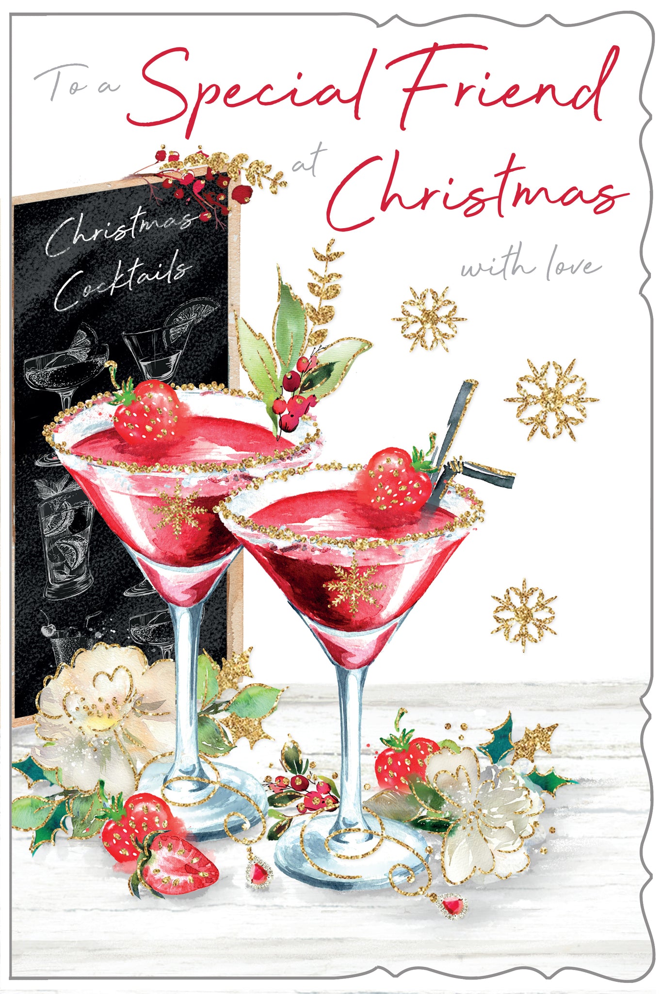 Special friend Christmas card - Christmas cocktails