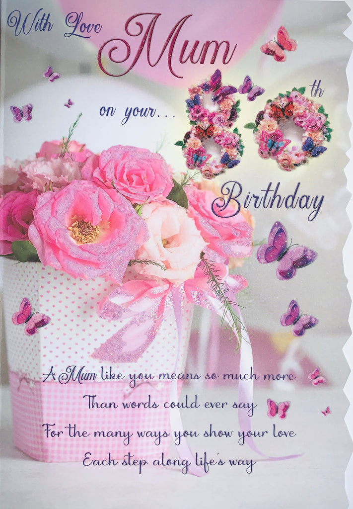 Mum 80th birthday card - beautiful verse – Cards Through The Post.com