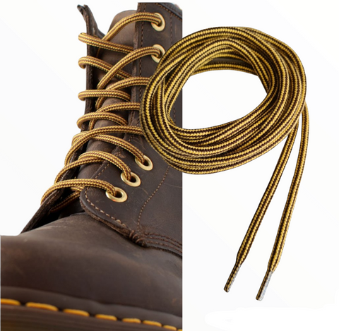 hiking shoes laces yellow brown