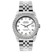Rolex Datejust Diamond Watch, 26mm, Stainless SteelBracelet White Roman Dial w/ Diamond Bezel