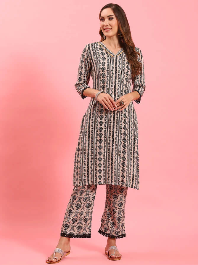 printed kurta with comfort pant