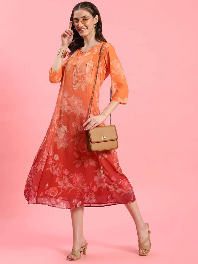 floral printed dress for women