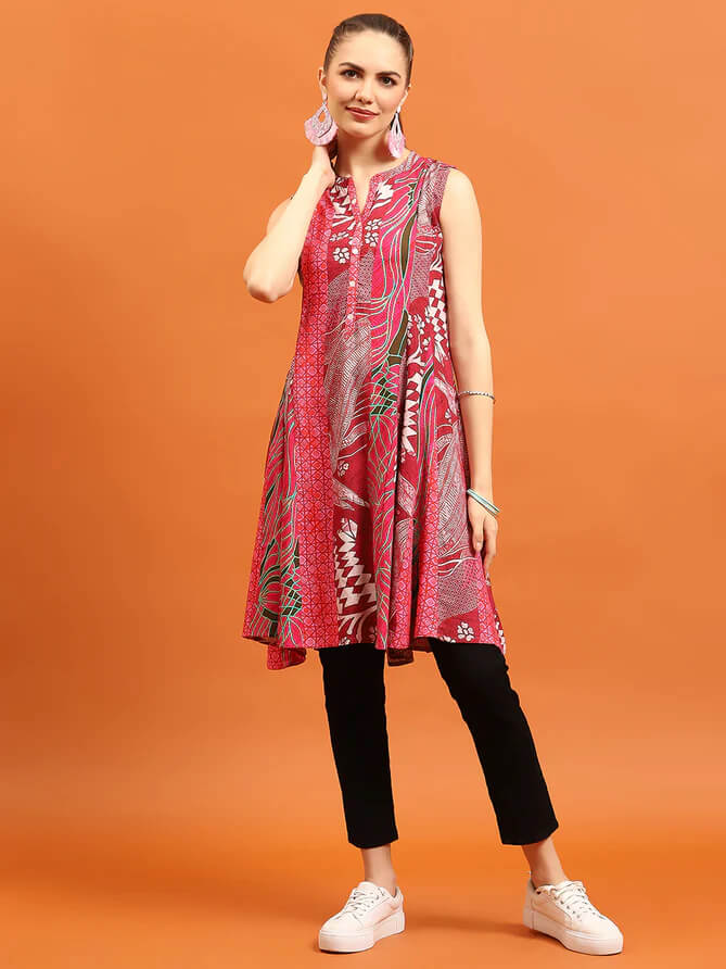 floral printed short kurta