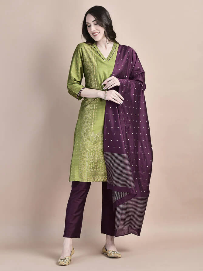 printed kurta trouser dupatta