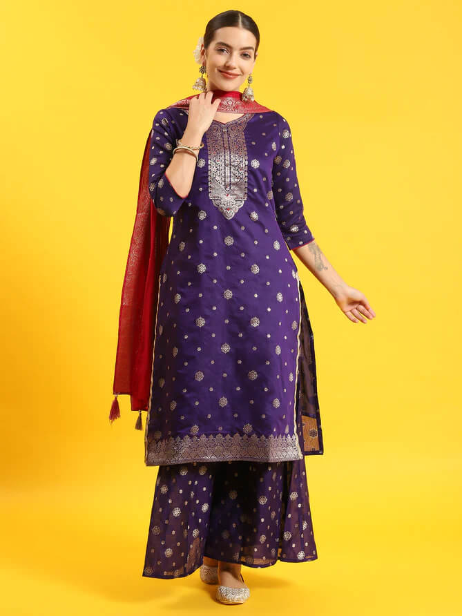 printed kurta sharara dupatta