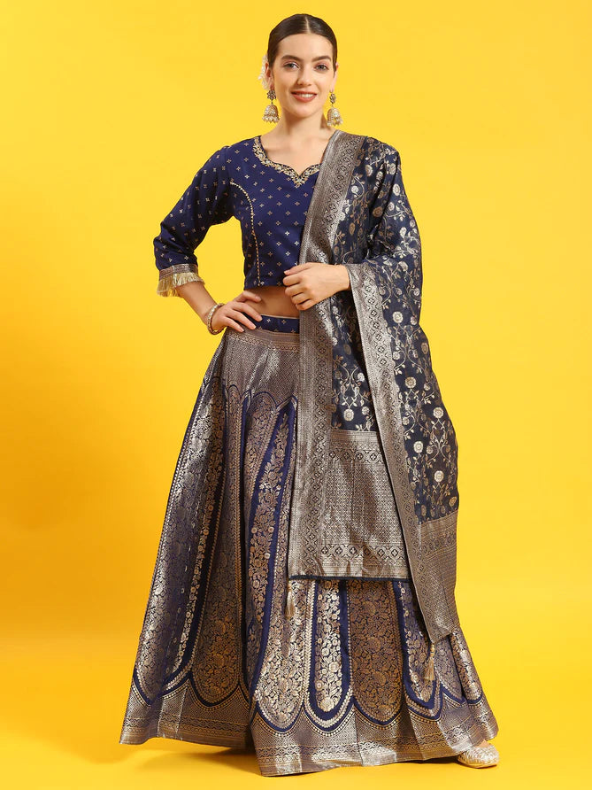 blue embroidered top skirt dupatta