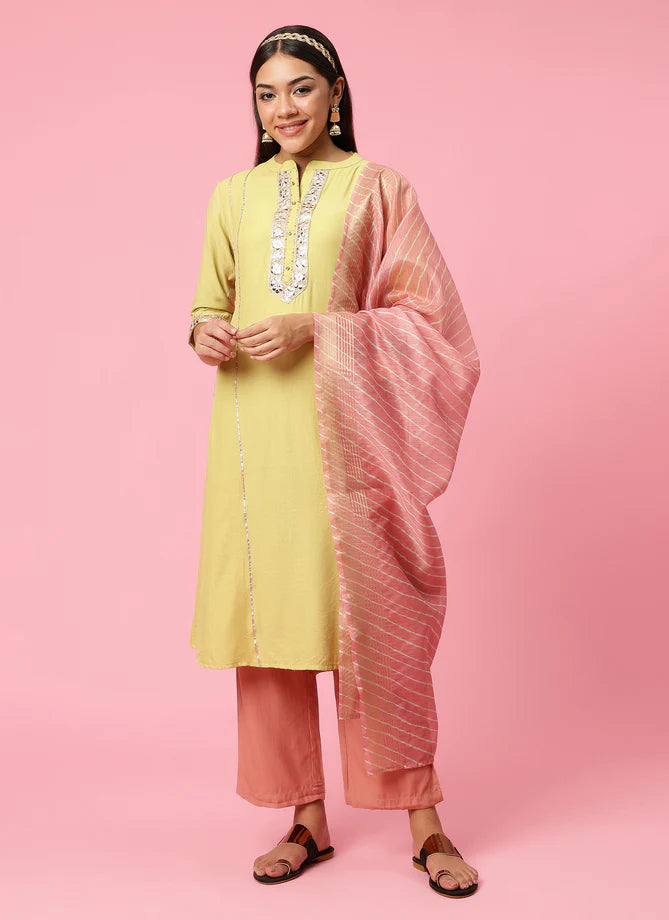 solid kurta trouser dupatta