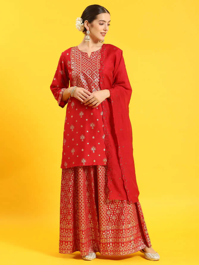 printed kurta skirt dupatta