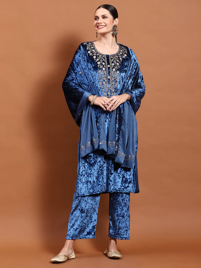 embroidered kurta bottom dupatta