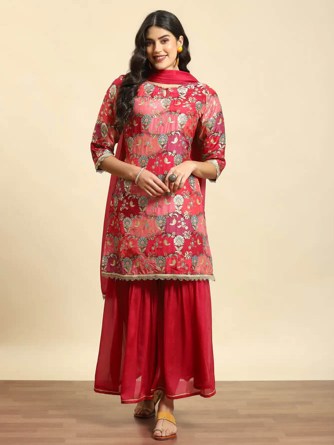 short kurti with sharara