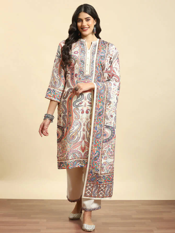 printed kurta comfort pant dupatta