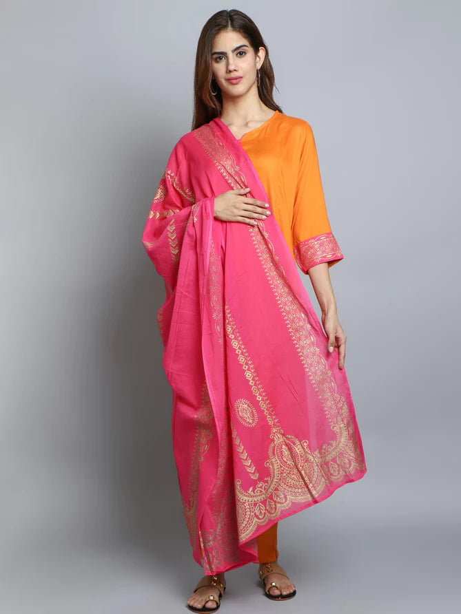 Solid Kurta Trouser Dupatta