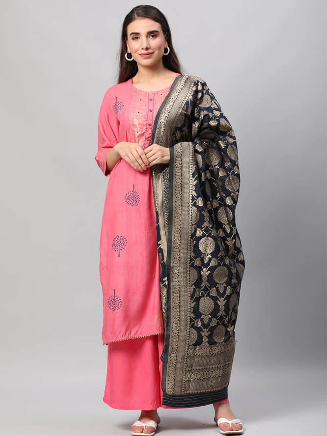 printed kurta palazzo dupatta