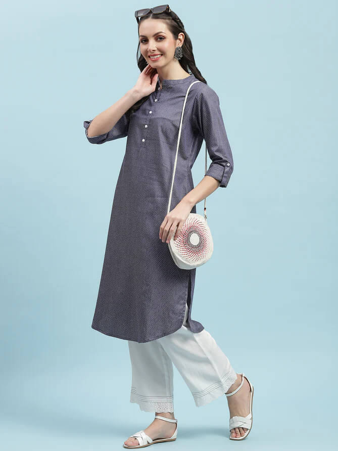 blue cotton kurta