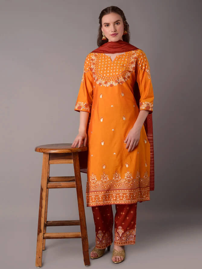 printed kurta salwar dupatta