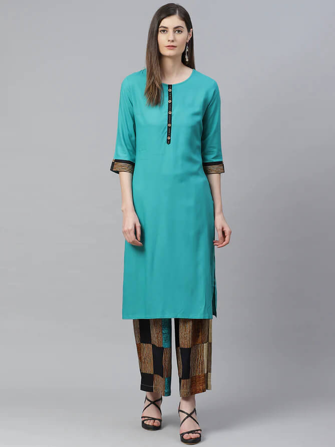 printed kurta with palazzo