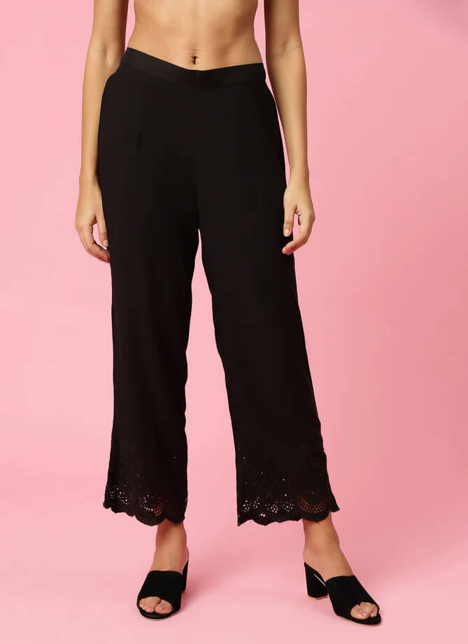 black solid trouser