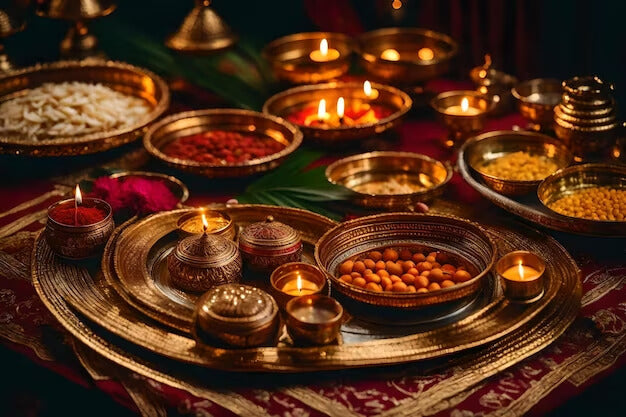 Navratri pooja plate