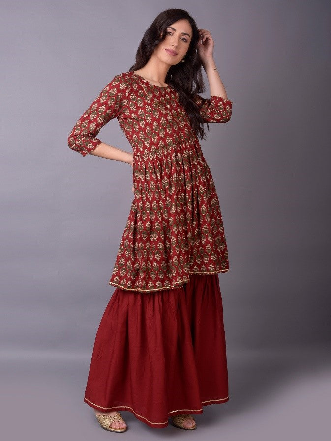 short kurti with sharara