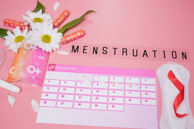 menstruation calendar with tampons sanitary pads