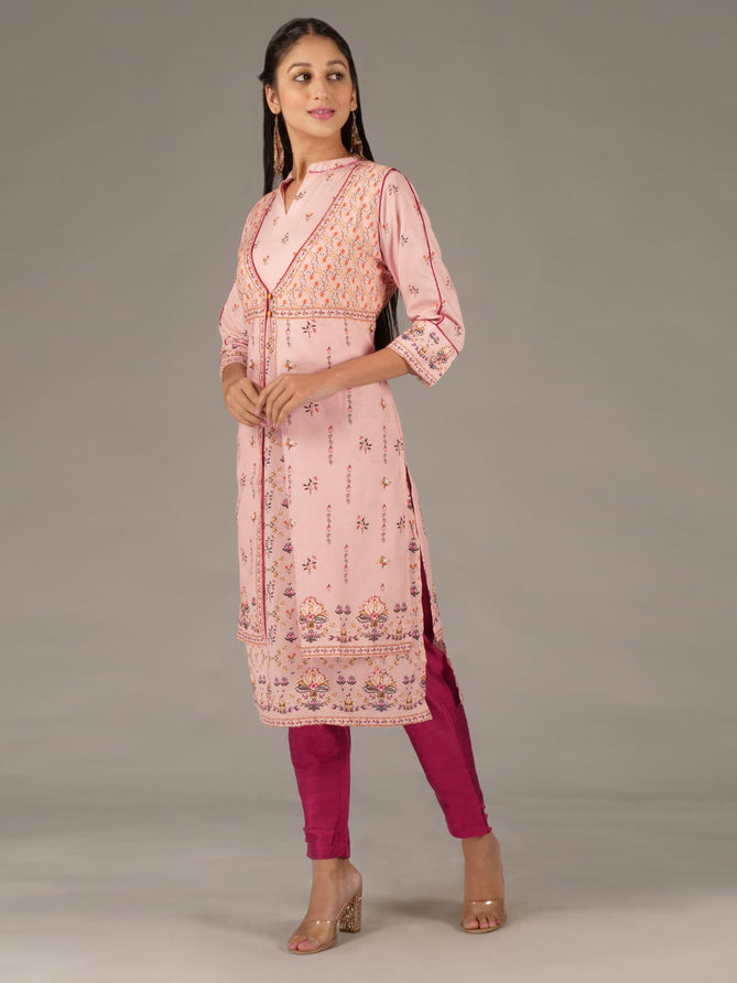 Pink Floral Kurti