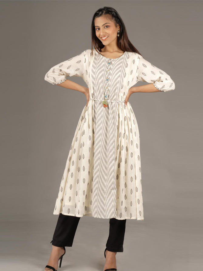 Off-White Frock-Like Kurti