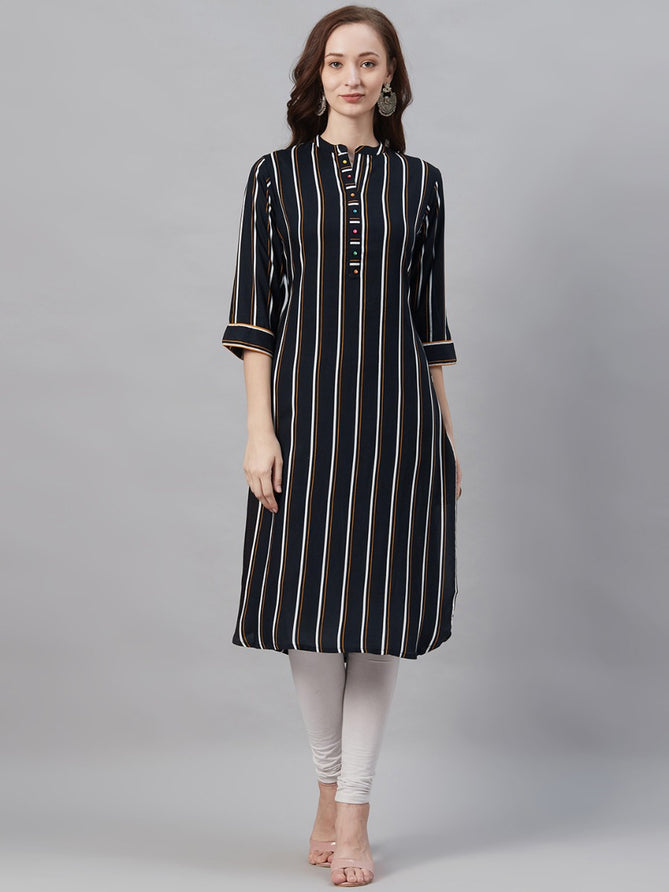 Black Striped Kurti