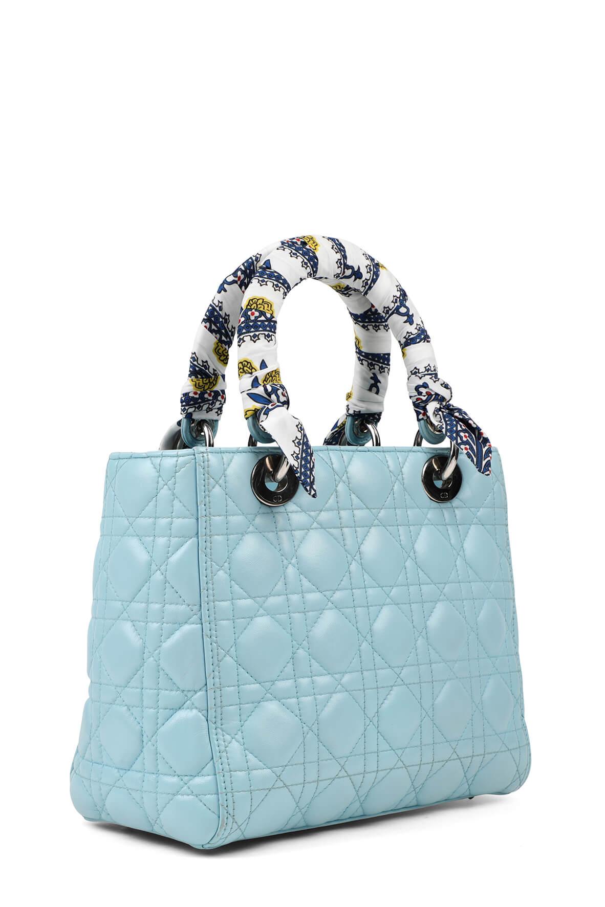 Bonhams  Baby Blue Crocodile Mini Lady Dior Christian Dior c 2015  Includes shoulder strap authenticity card dust bag and box