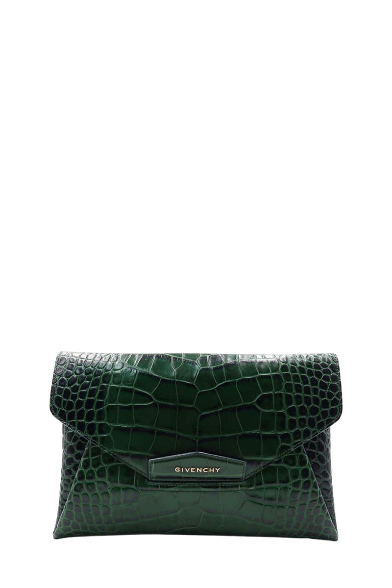 Crocodile Embossed Antigona Envelope Clutch Green – Style Theory SG