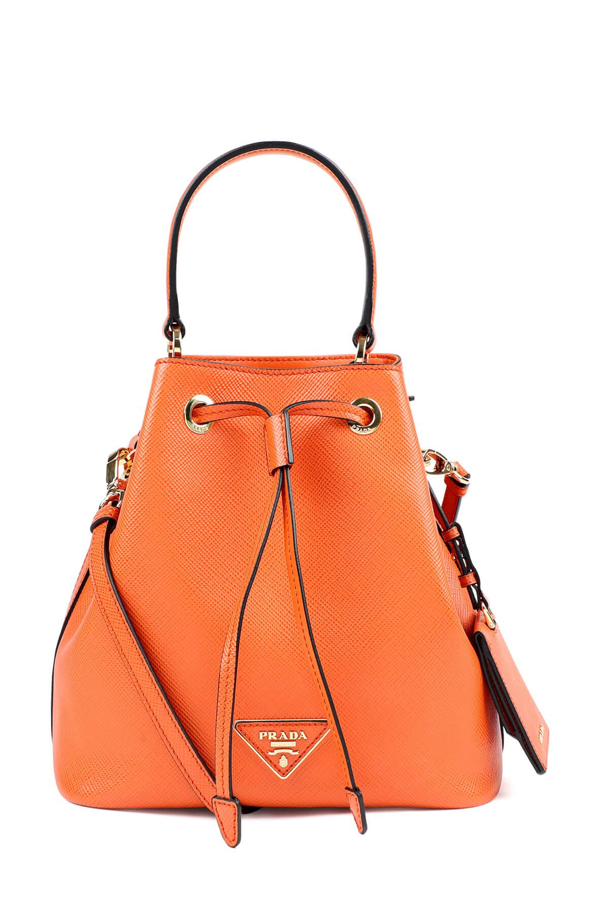 Saffiano Cuir Bucket Bag Papaya – Style Theory SG