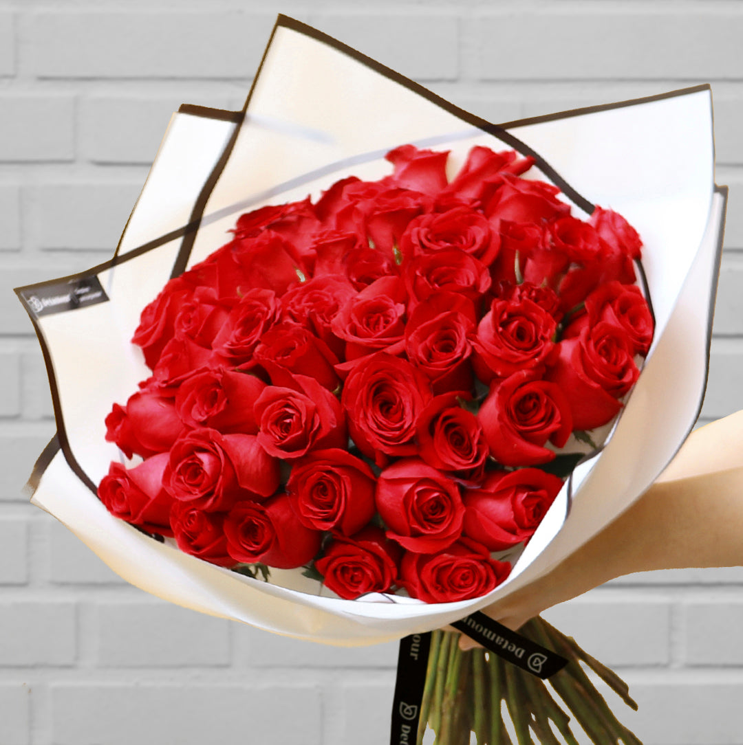 Ramo hand tied - 50 rosas rojas – Detamour