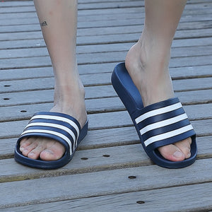 ASIFN Beach Slippers Summer Classic Striped Men Slides Outdoor EVA Couples Women Flip Flop Black White Stripes Casual Male Shoes