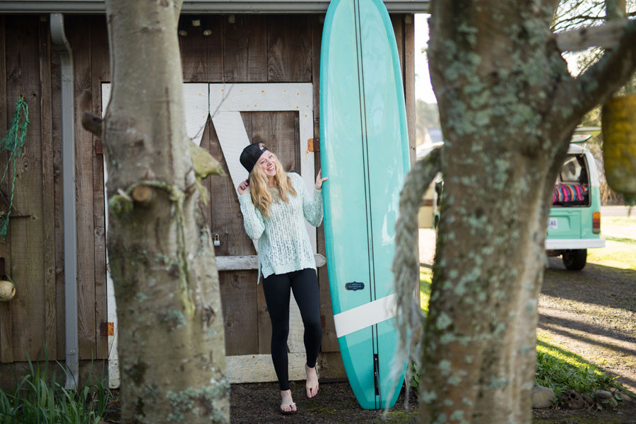 Surfboard with a Barn