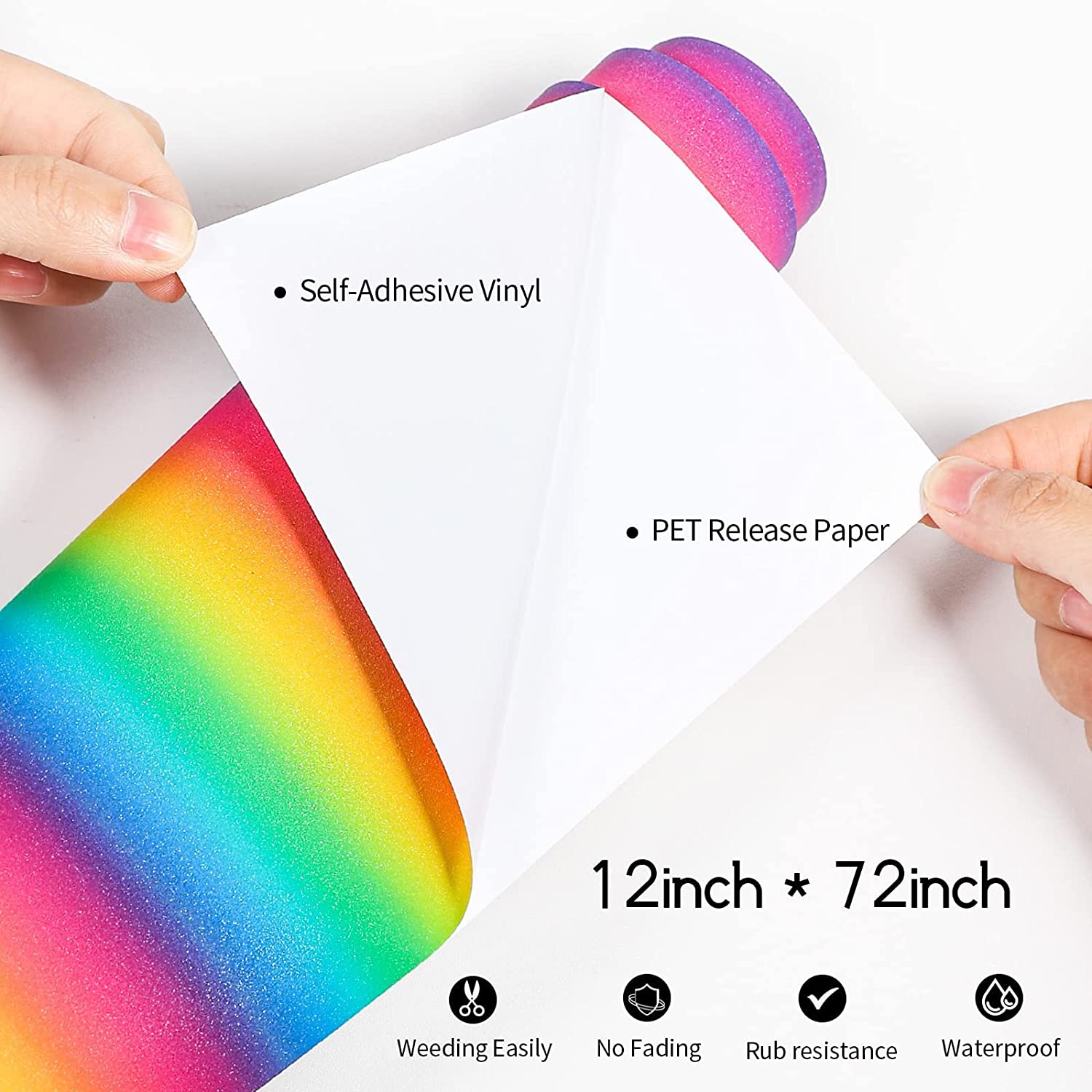 Rainbow Shimmer Adhesive Vinyl – Ahijoy