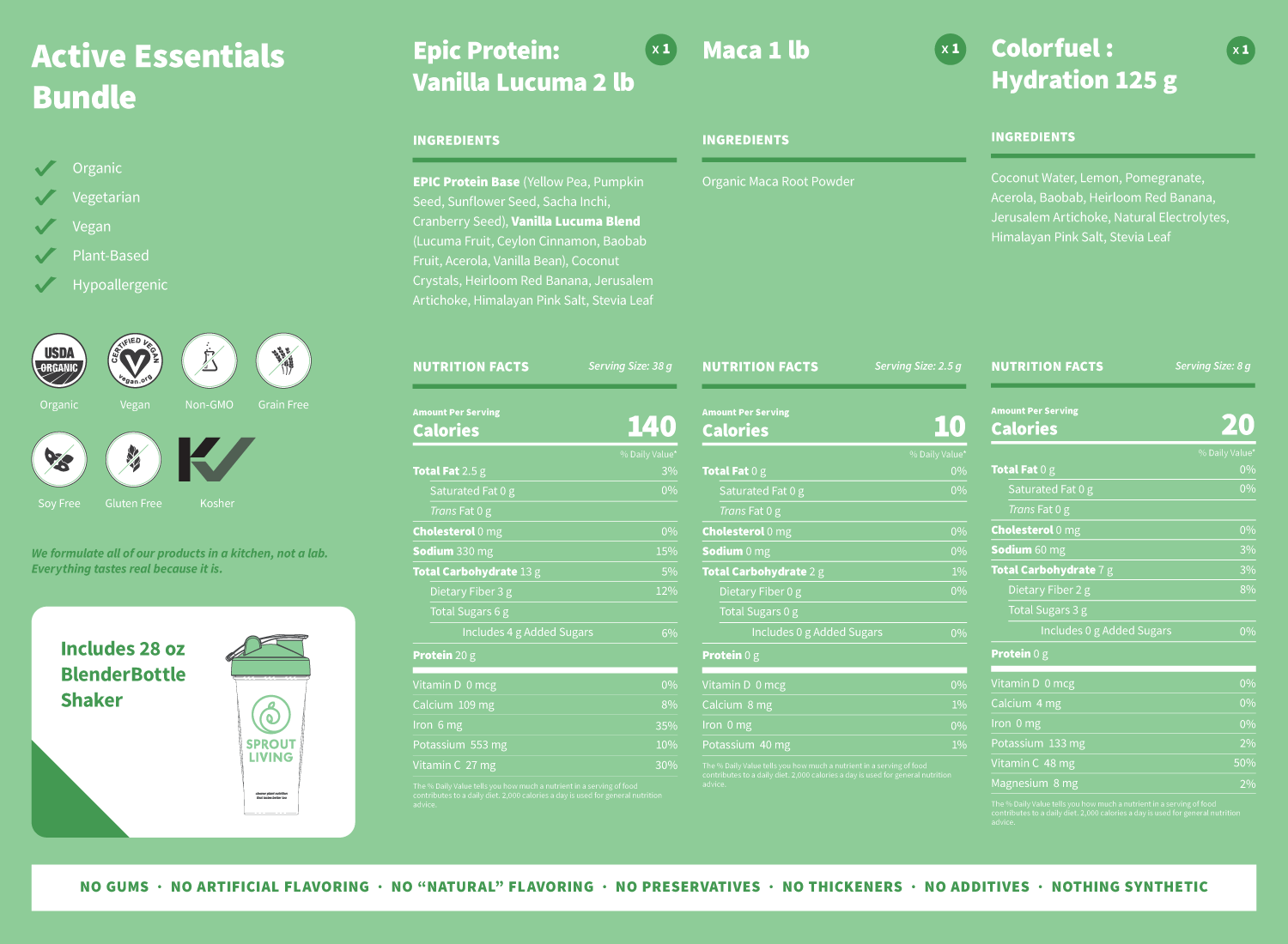 Active Essentials Bundle Nutrition Facts