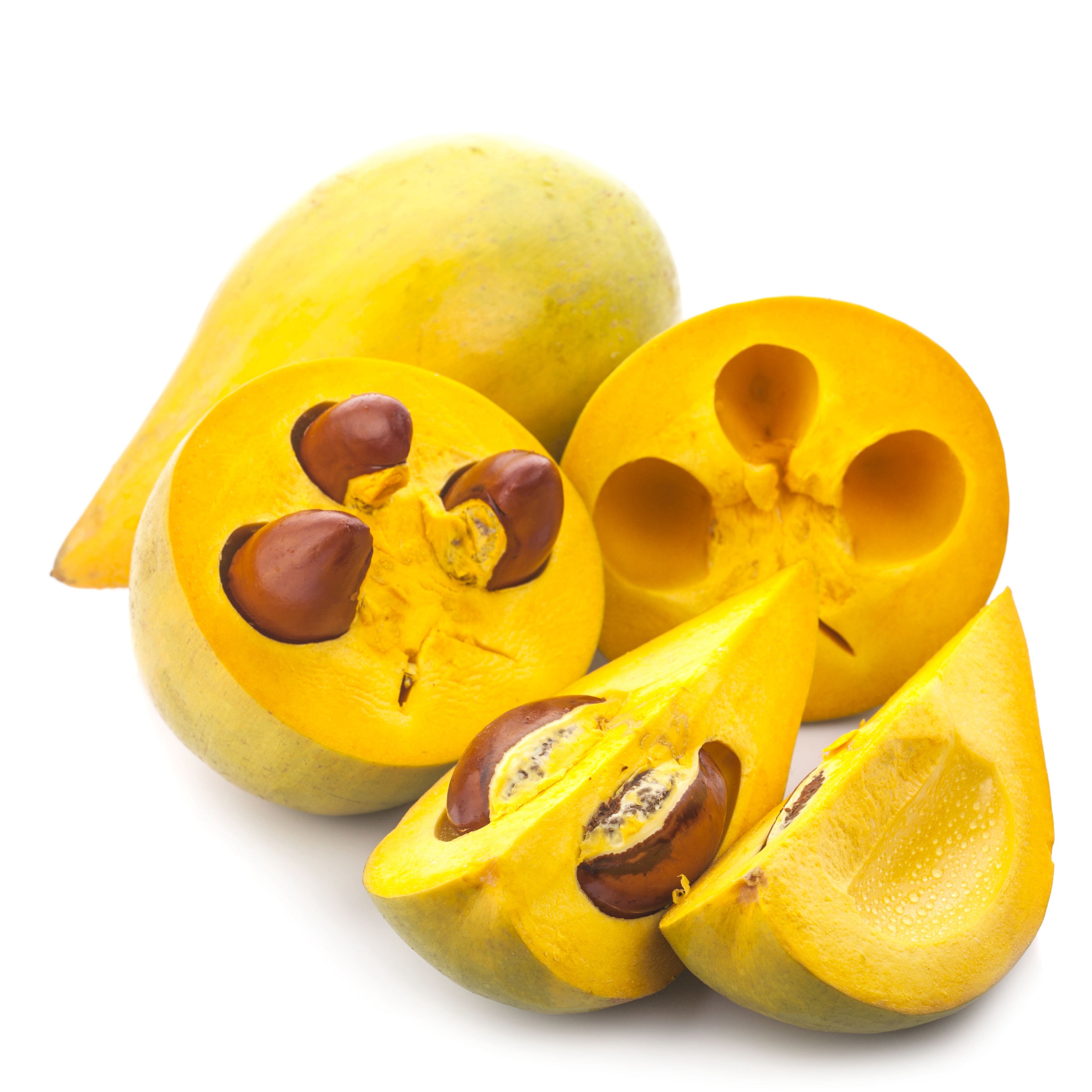 Close-up of four Lucuma fruit 