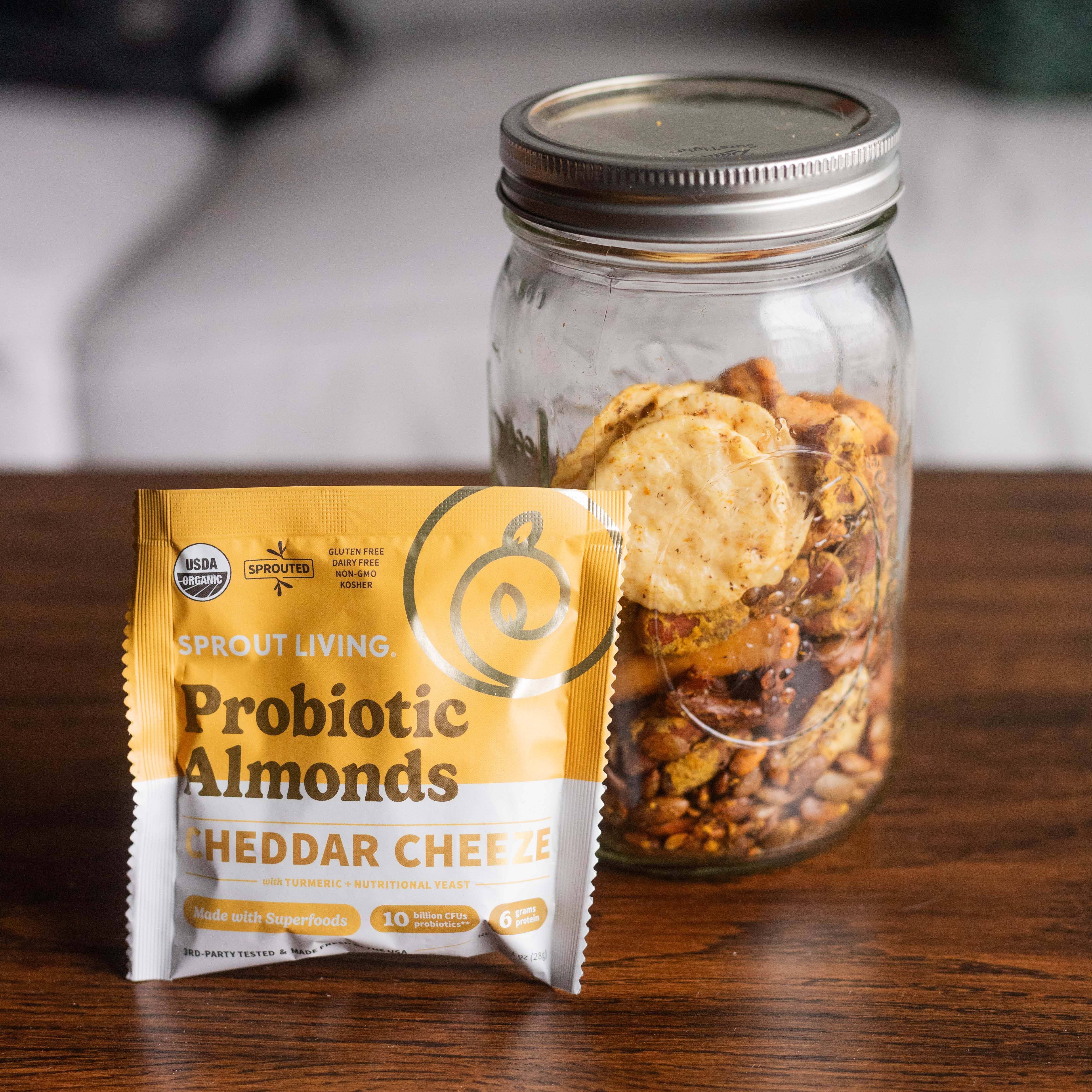 CHeddar Cheeze Probiotic Almonds and Snack Mix
