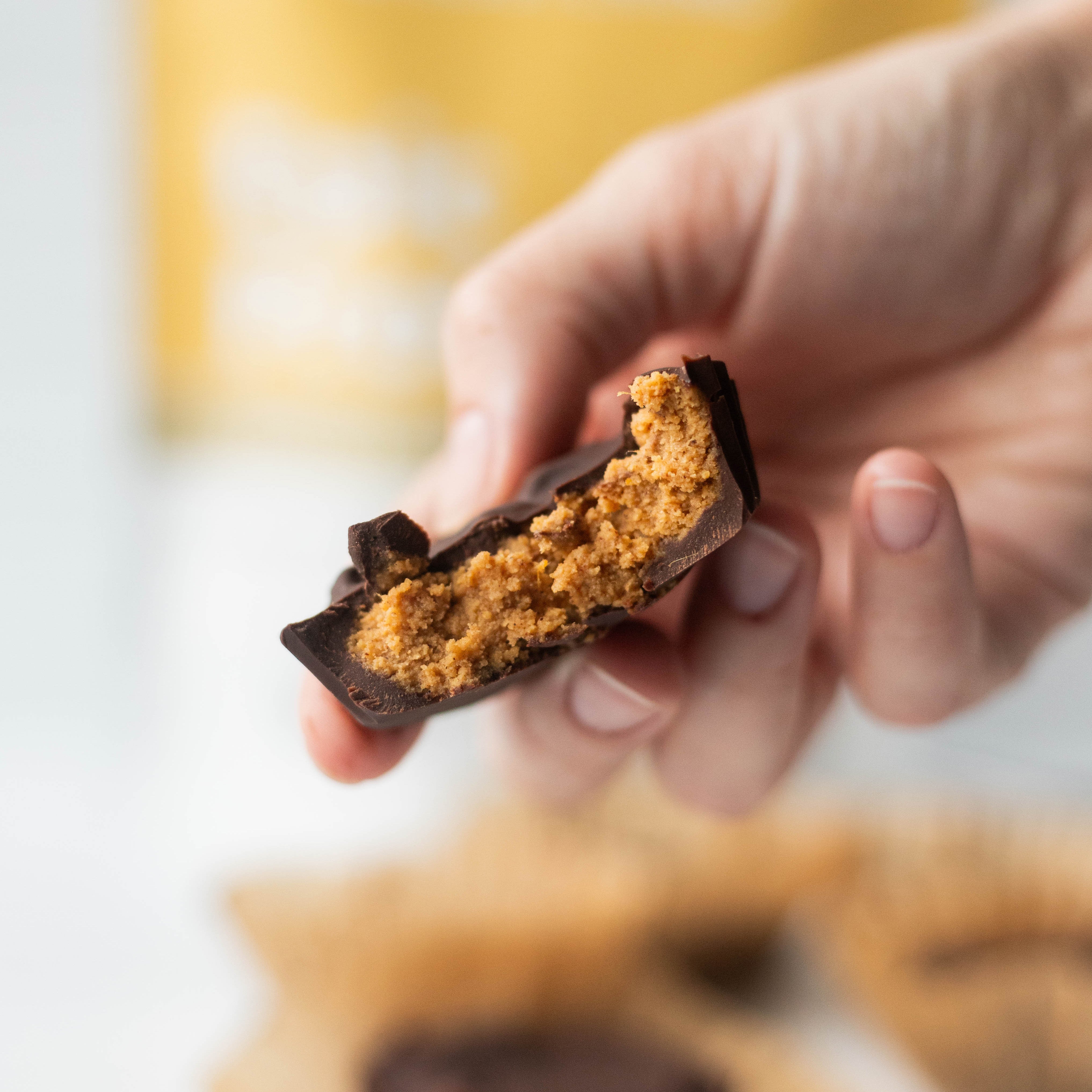 Pumpkin Chocolate Protein Cups in Hand