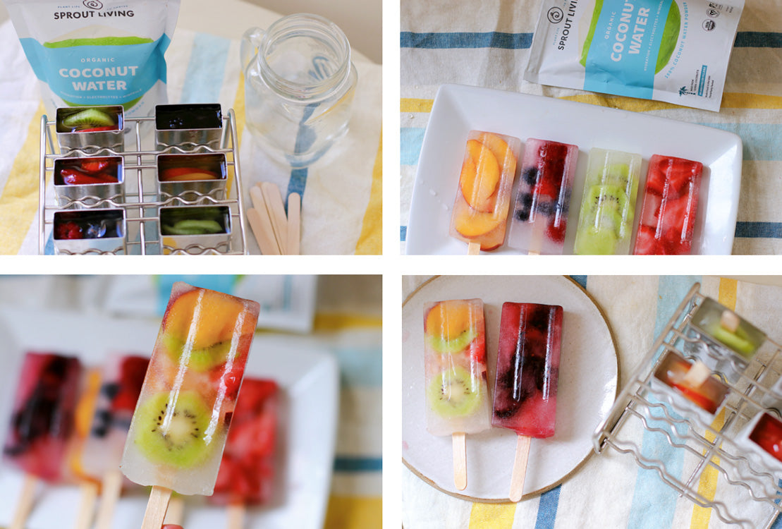 Coconut Water Fruit Popsicles