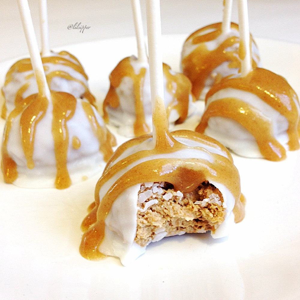 Raw Caramel Protein Cake Pops