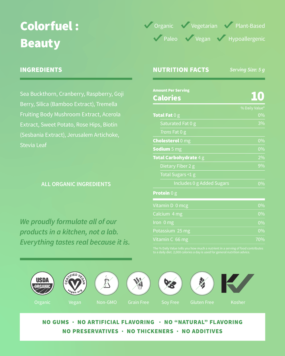 Colorfuel Beauty Nutrition Facts