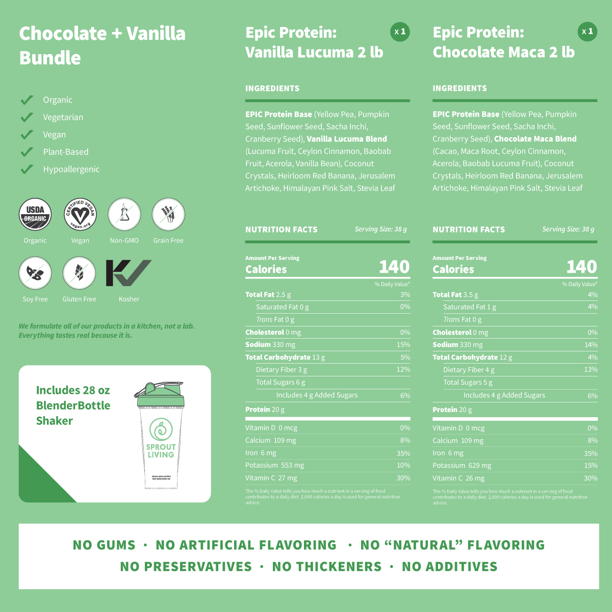 Chocolate + Vanilla Bundle Nutrition Facts