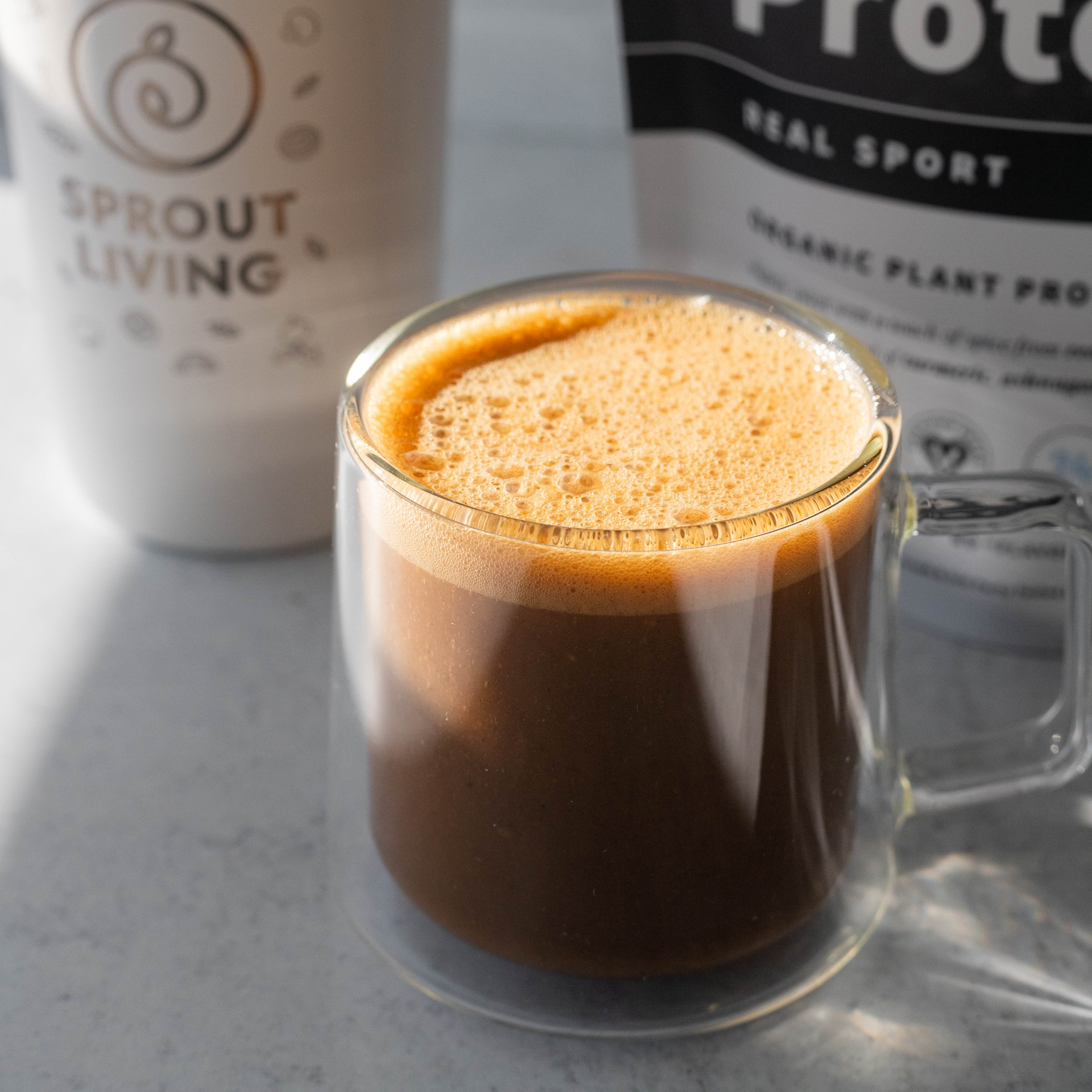 Warm Protein Chai Latte in Mug