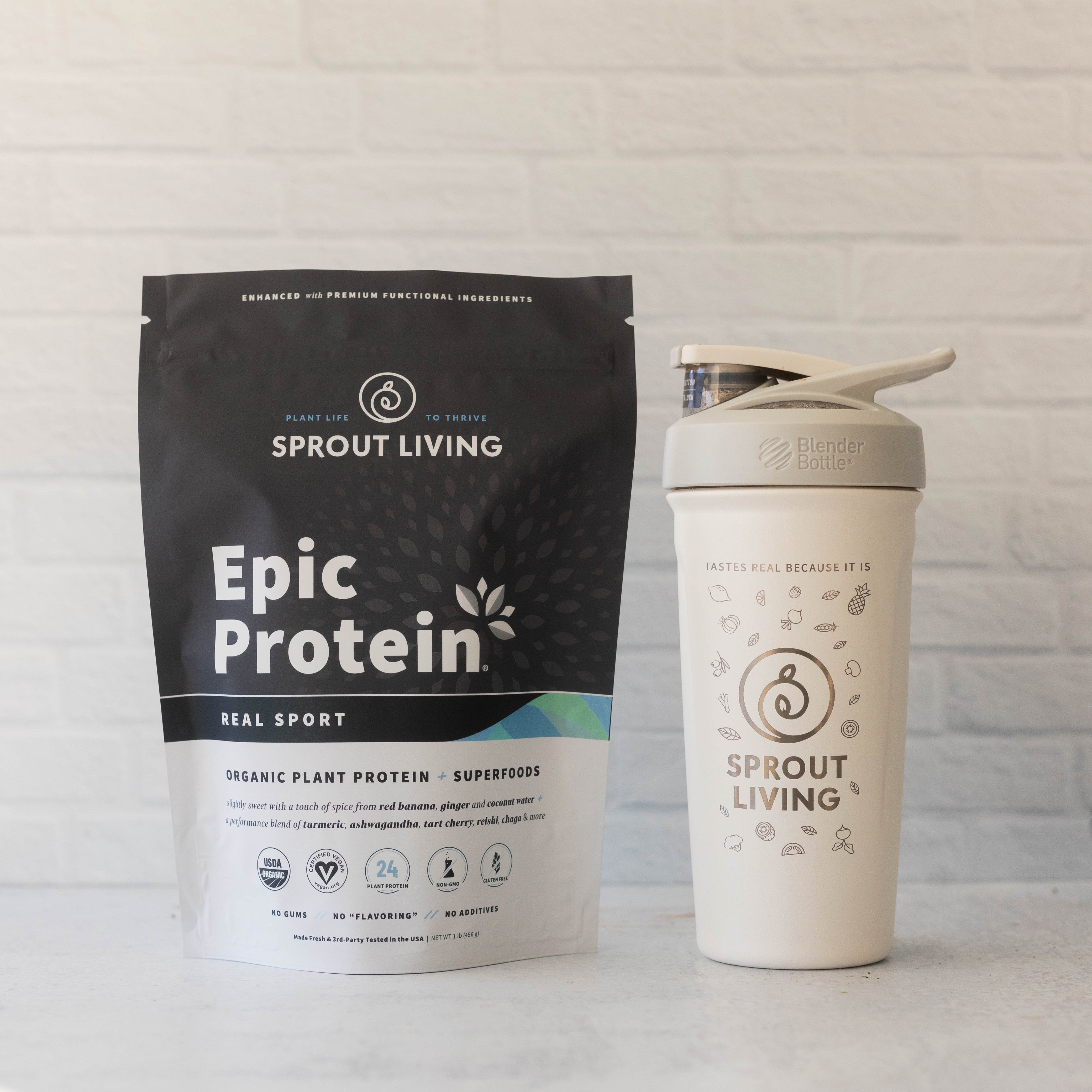 Epic Protein Real Sport and Sprout Living Shaker